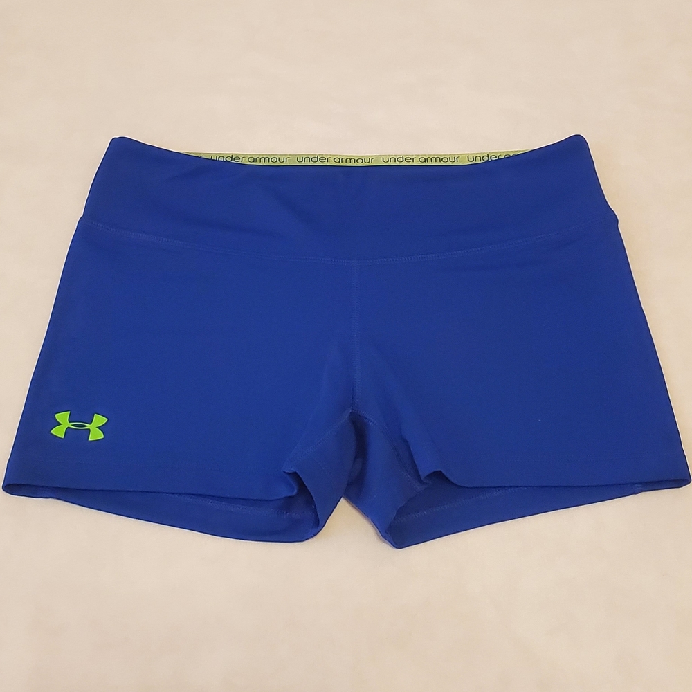 Under Armour S Vintage Y2K HeatGear Royal Blue Mid Rise Shorty Short